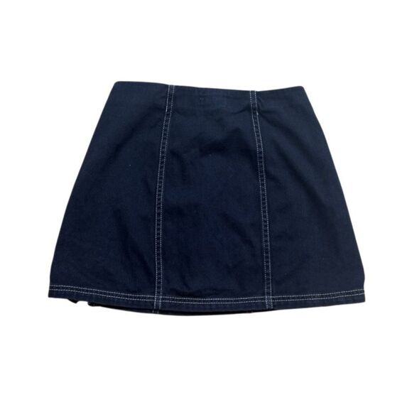 Urban Outfitters Black Contrast stitch Double Side zip Micro Mini Skirt XS - Picture 4 of 8